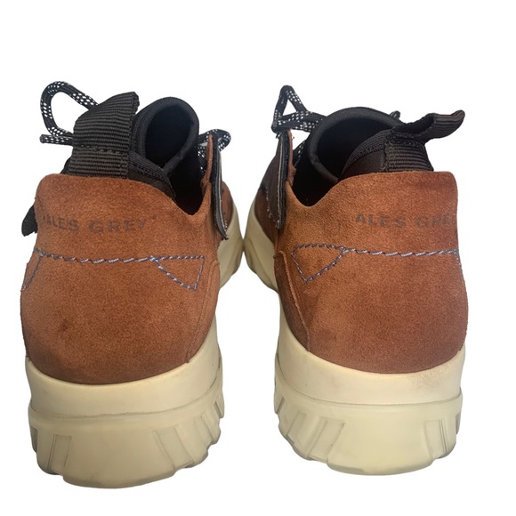 Ales Grey Mars Falcon Suede Sneaker Mens Brown 10 Glitter Wing - Picture 4 of 5